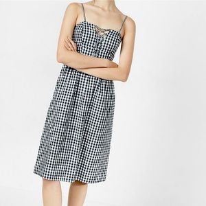 Express | Black Gingham Lace up Dress with pockets | S